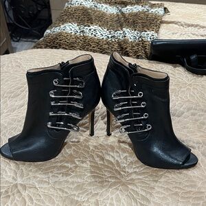 Katy Perry Collections Black Heeled Boots with Silver Accents